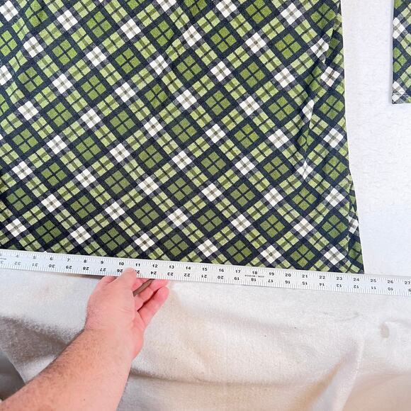 Michael Kors Dress Just Above the Knee Woman's XXL Green White Plaid Long Sleeve - Picture 6 of 14